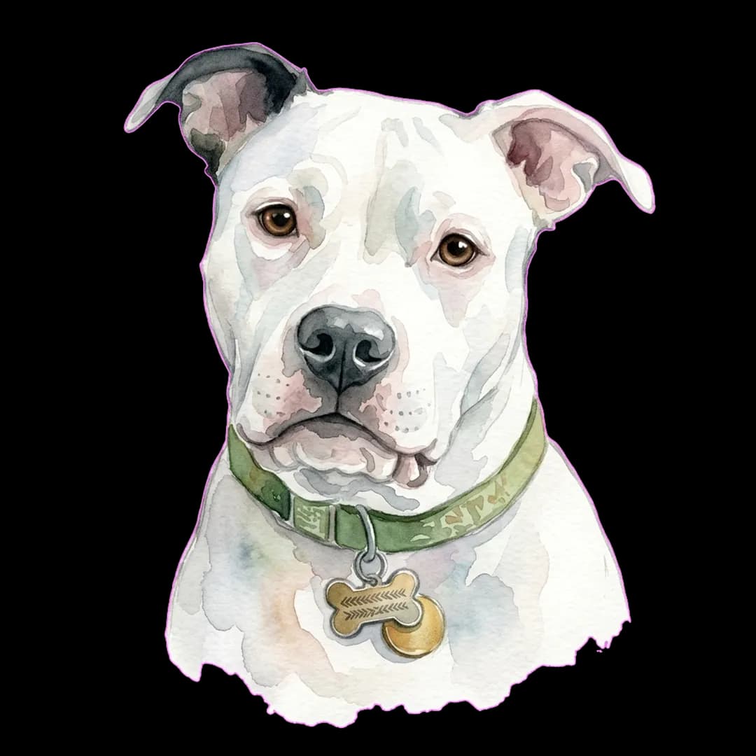 Cash Watercolor pet portrait artwork