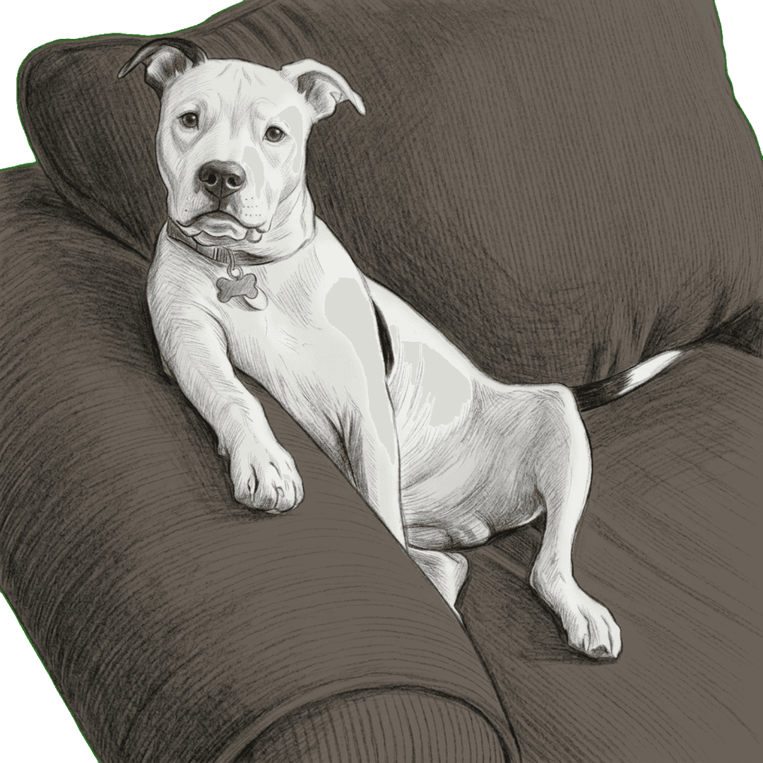 Cash Pencil Sketch pet portrait artwork