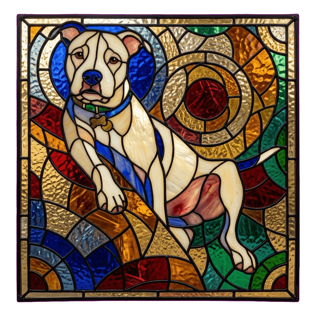 Cash Stained Glass pet portrait artwork